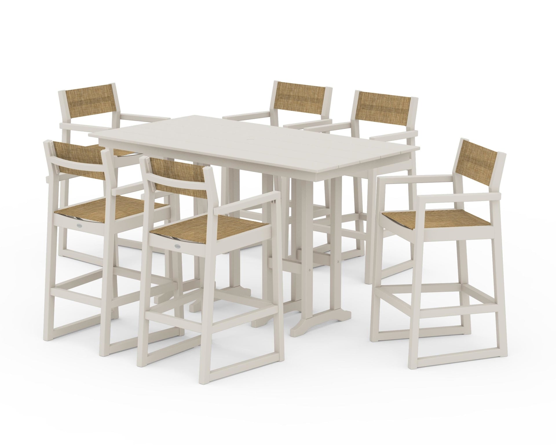 EDGE Sling Arm Chair 7-Piece Farmhouse Bar Set