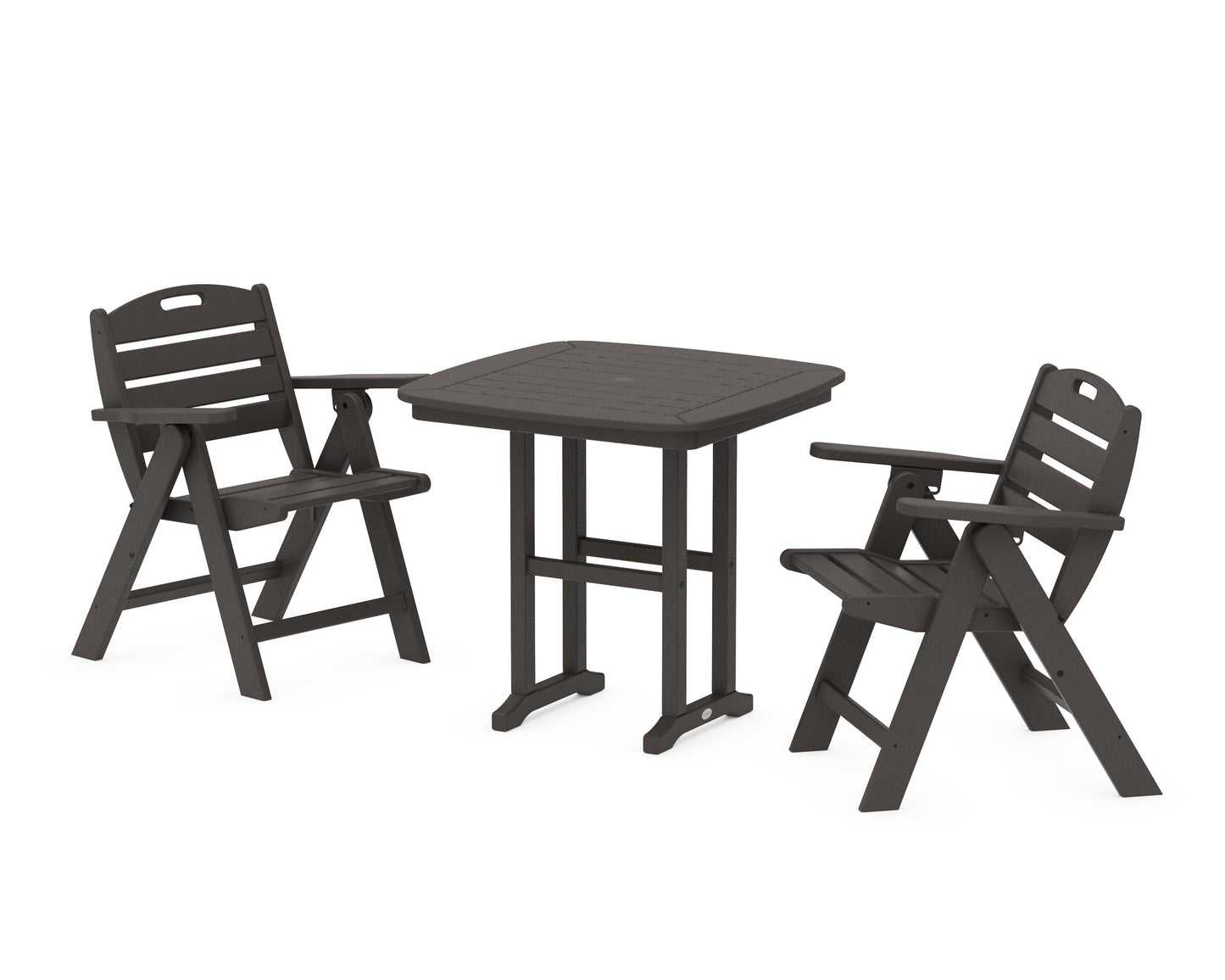Nautical Folding Lowback Chair 3-Piece Dining Set
