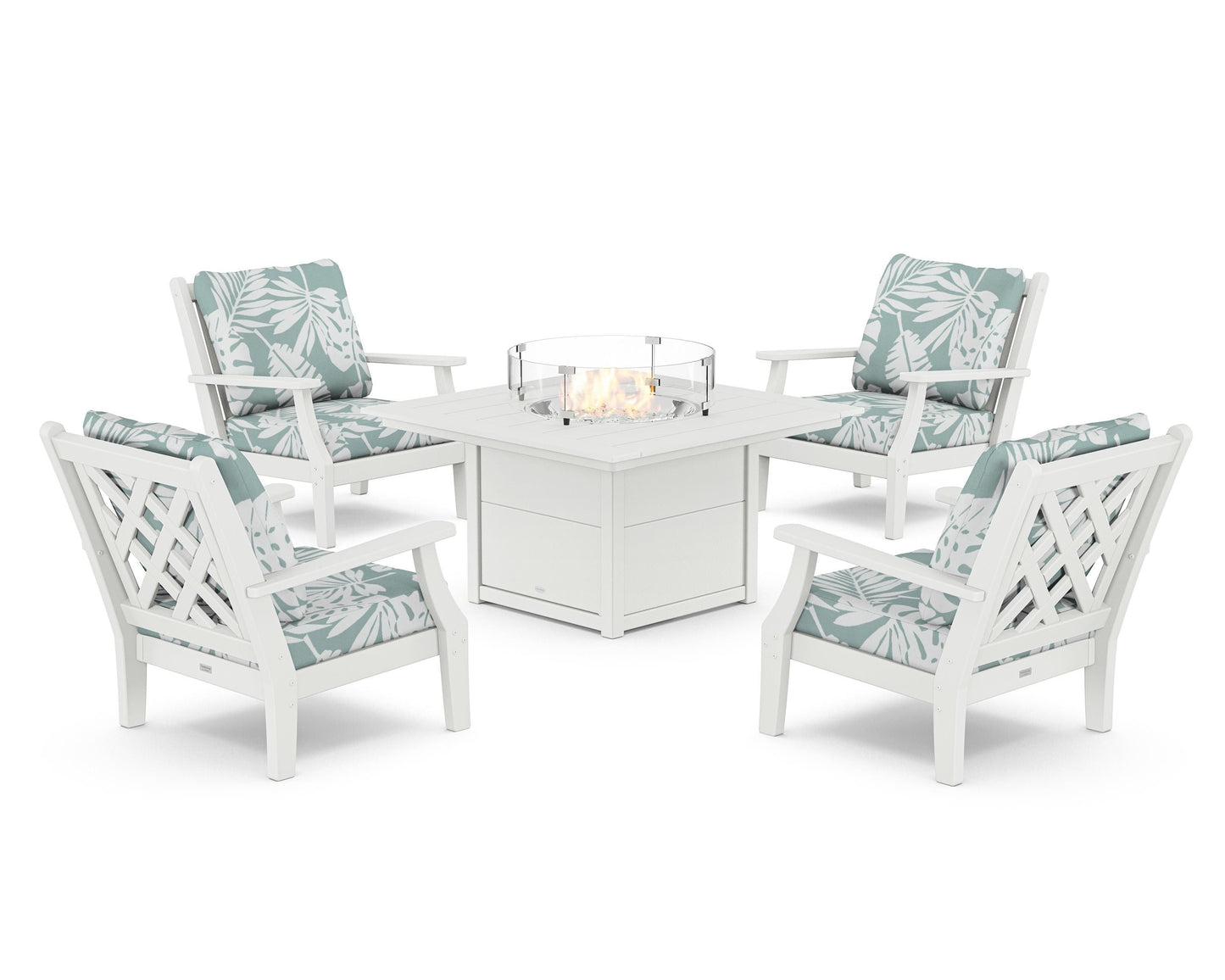 Wovendale 5-Piece Deep Seating Set with Fire Pit Table