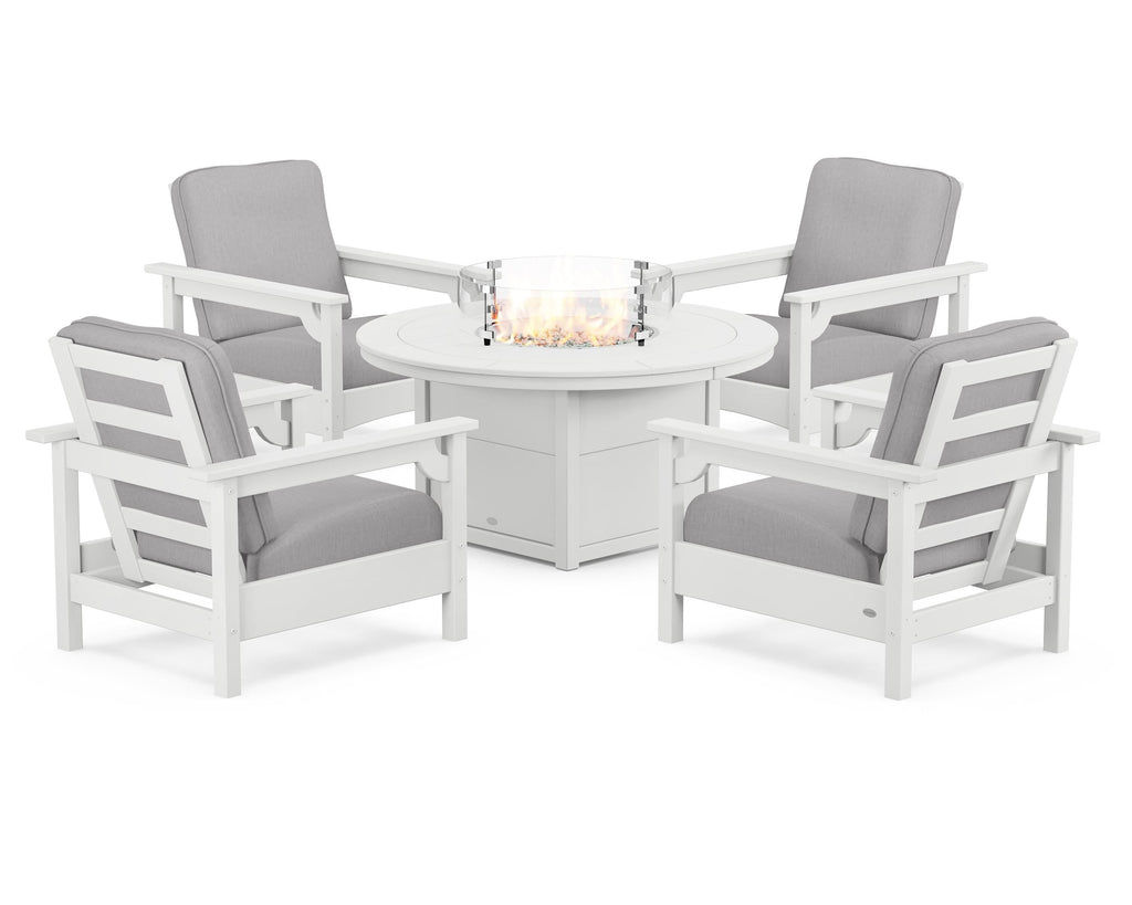 Club 5-Piece Conversation Set with Fire Pit Table