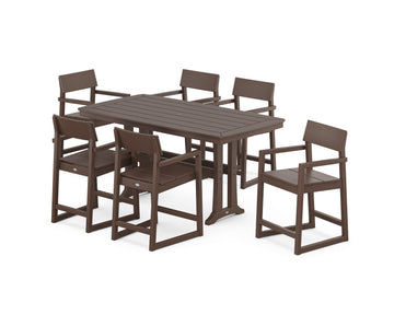 EDGE Arm Chair 7-Piece Counter Set with Trestle Legs