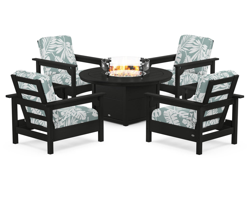 Club 5-Piece Conversation Set with Fire Pit Table