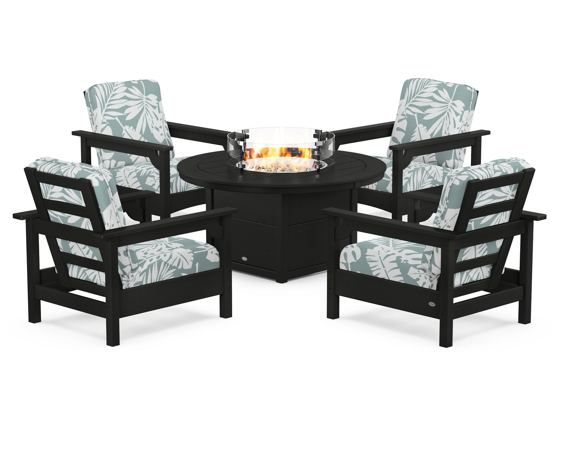 Club 5-Piece Conversation Set with Fire Pit Table