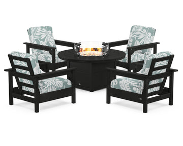 Club 5-Piece Conversation Set with Fire Pit Table