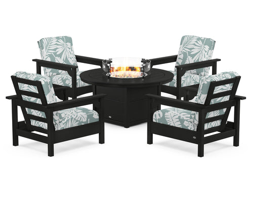 Club 5-Piece Conversation Set with Fire Pit Table