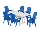 Nautical Curveback Adirondack 7-Piece Farmhouse Dining Set with Trestle Legs