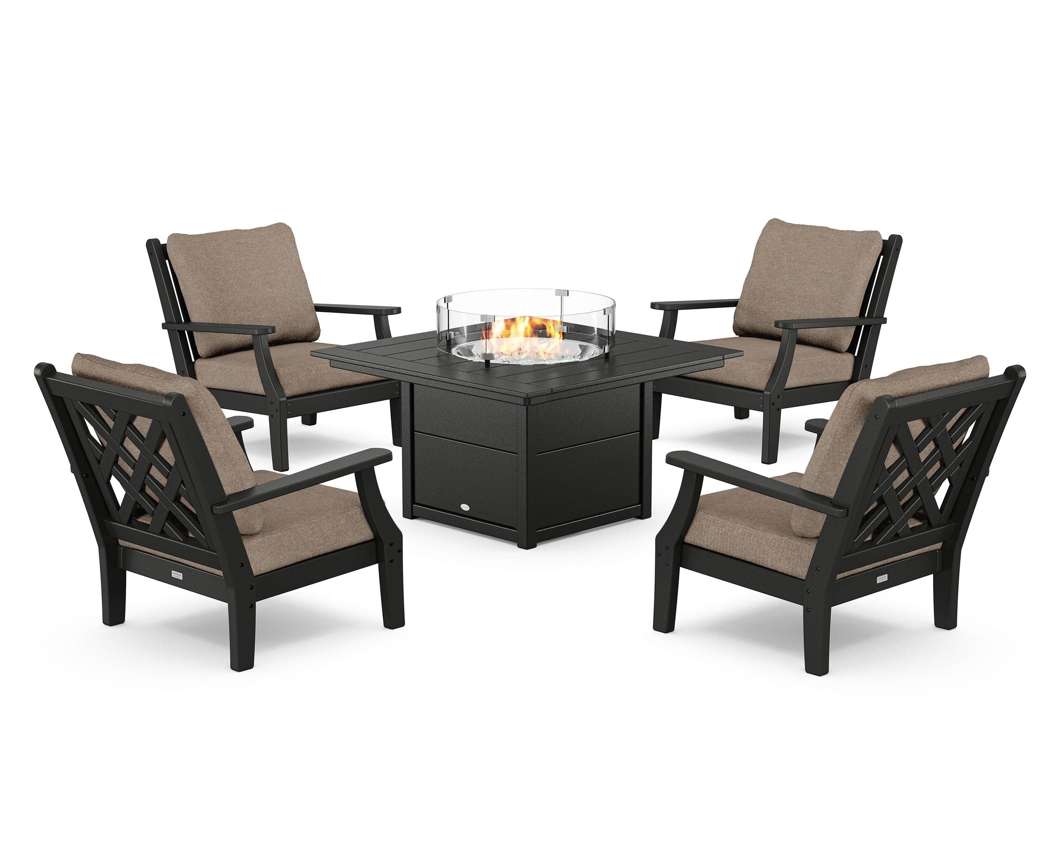 Wovendale 5-Piece Deep Seating Set with Fire Pit Table
