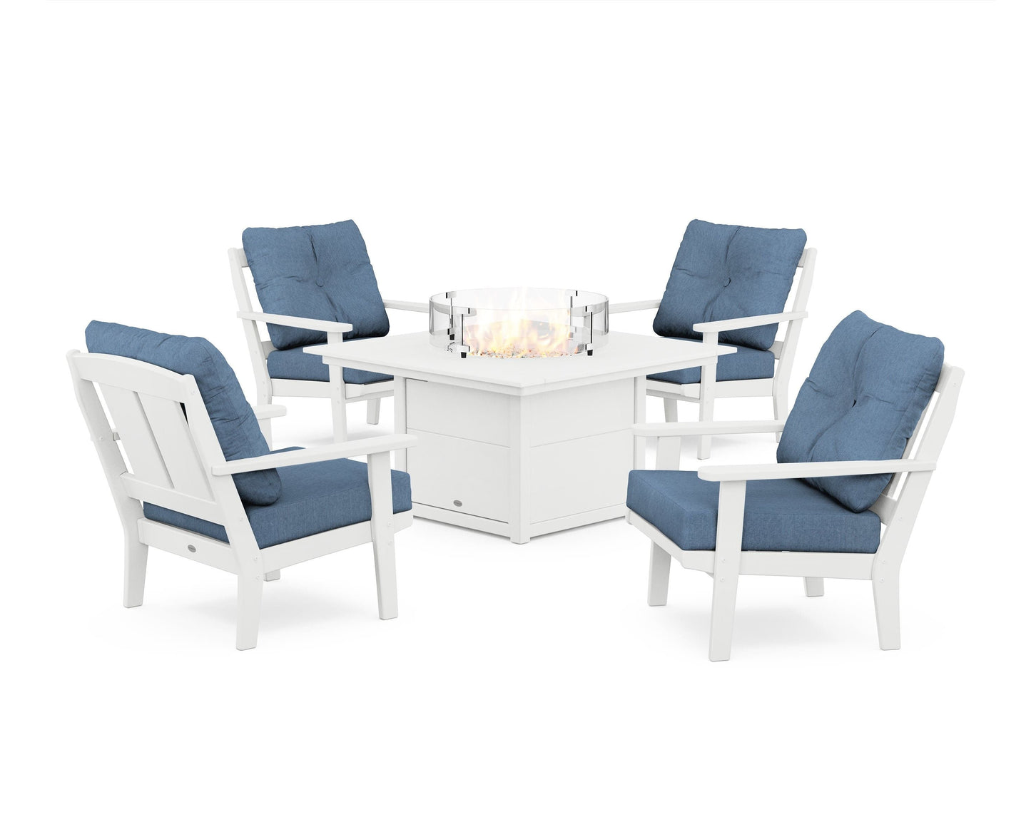 Mission 5-Piece Deep Seating Set with Fire Pit Table