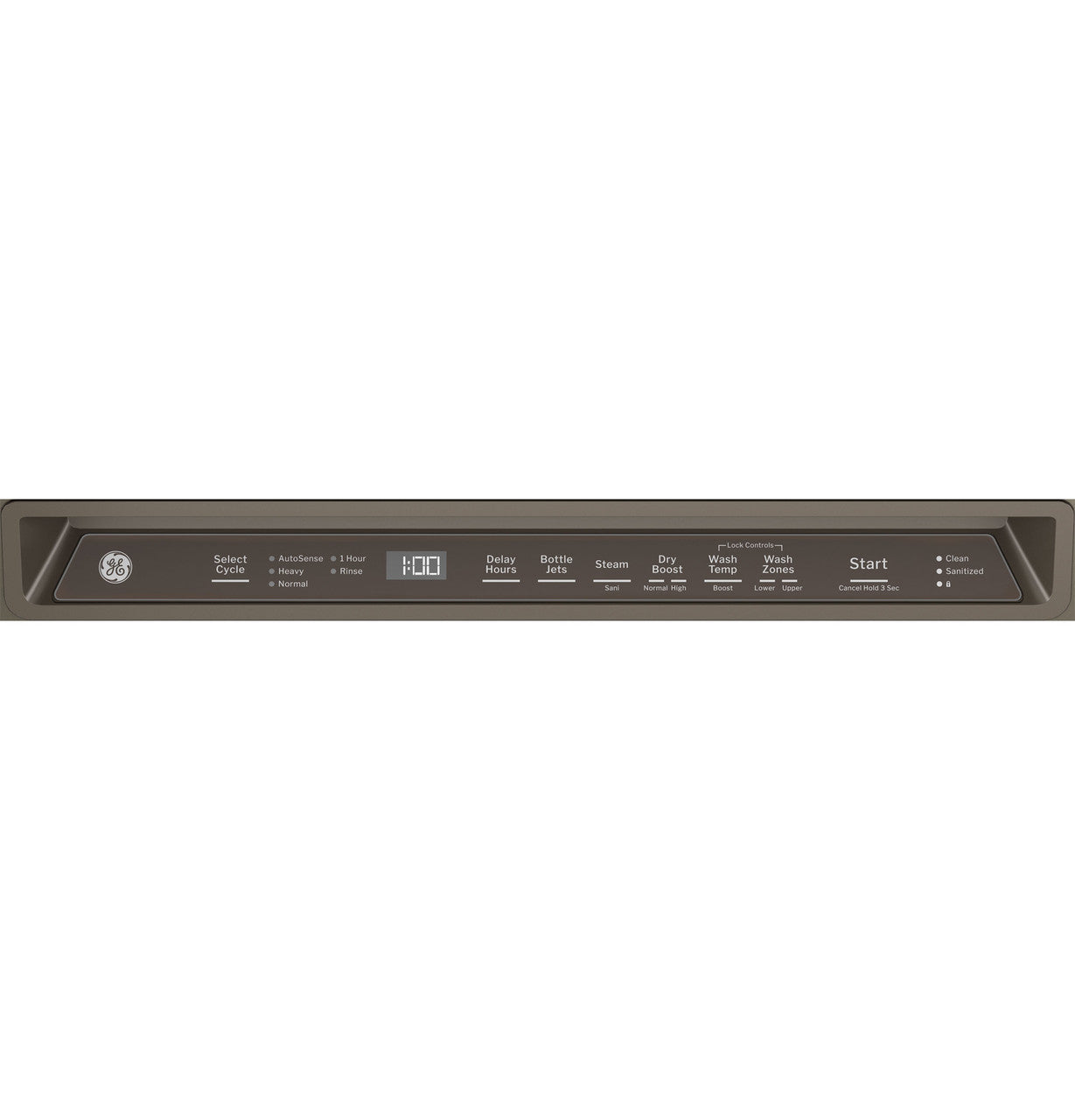 GE® ENERGY STAR® Front Control with Stainless Steel Interior Dishwasher with Sanitize Cycle