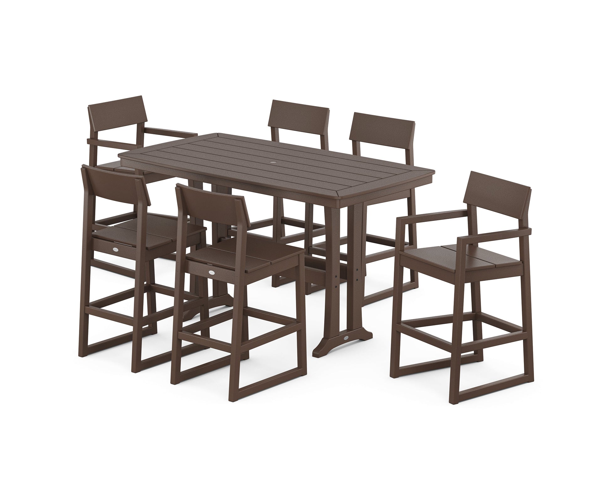 EDGE 7-Piece Bar Set with Trestle Legs