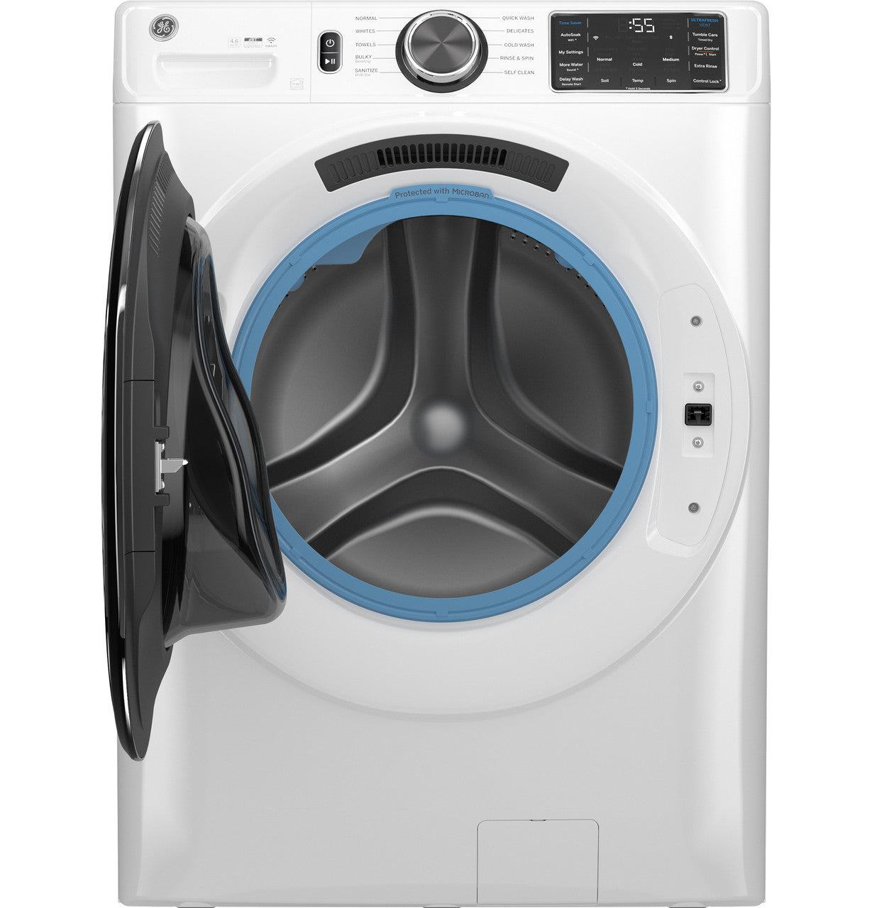 GE GE® 4.6 cu. ft. Capacity Smart Front Load ENERGY STAR® Washer with UltraFresh Vent System with OdorBlock™ and Sanitize w/Oxi
