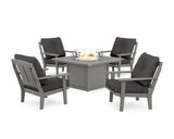 Mission 5-Piece Deep Seating Set with Fire Pit Table