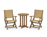 Coastal Folding 3-Piece Round Bistro Dining Set