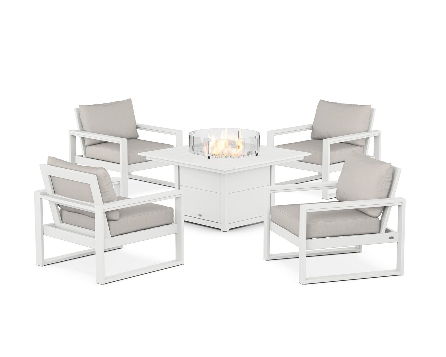EDGE Sectional 5-Piece Deep Seating Set with Fire Pit Table