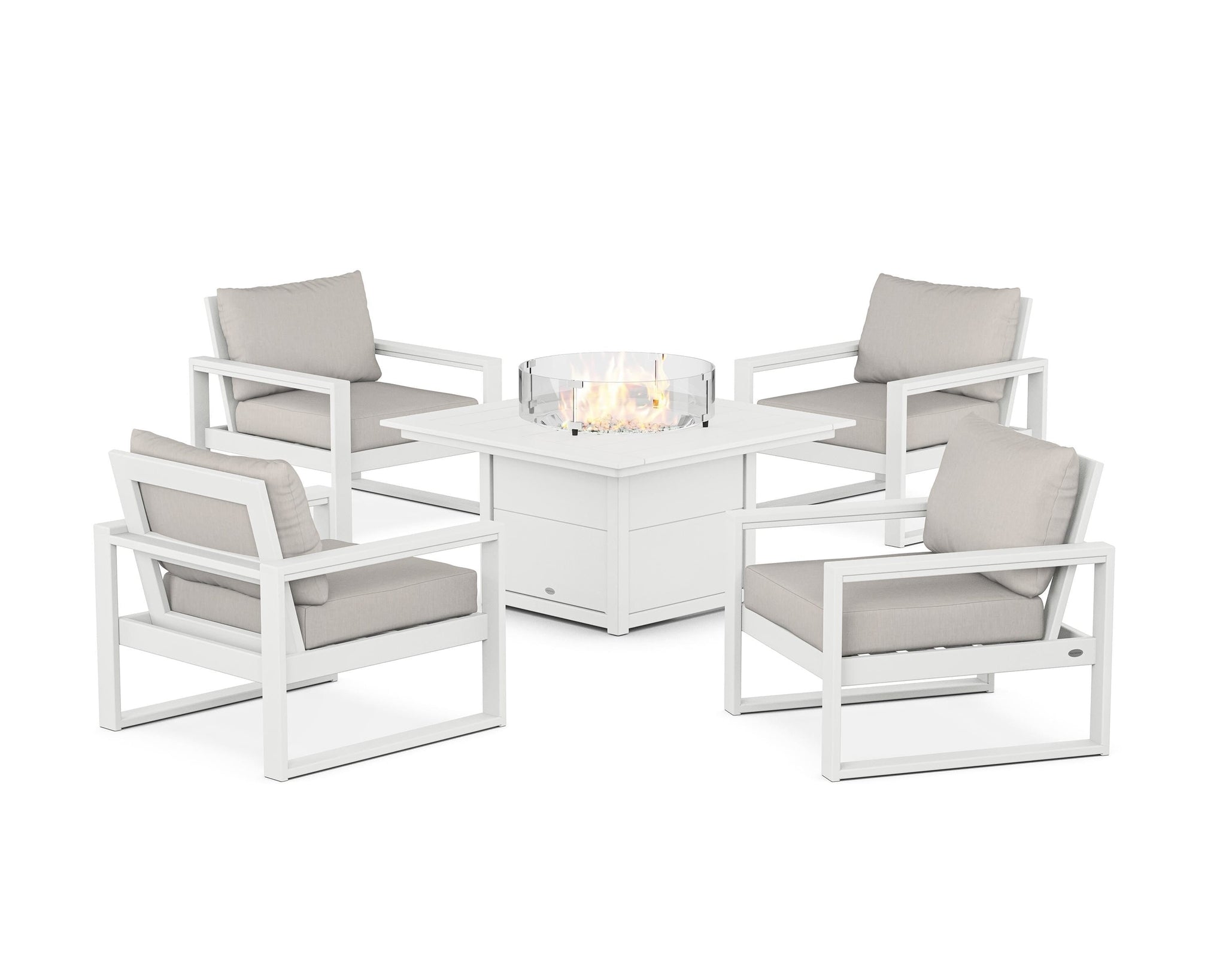 EDGE Sectional 5-Piece Deep Seating Set with Fire Pit Table