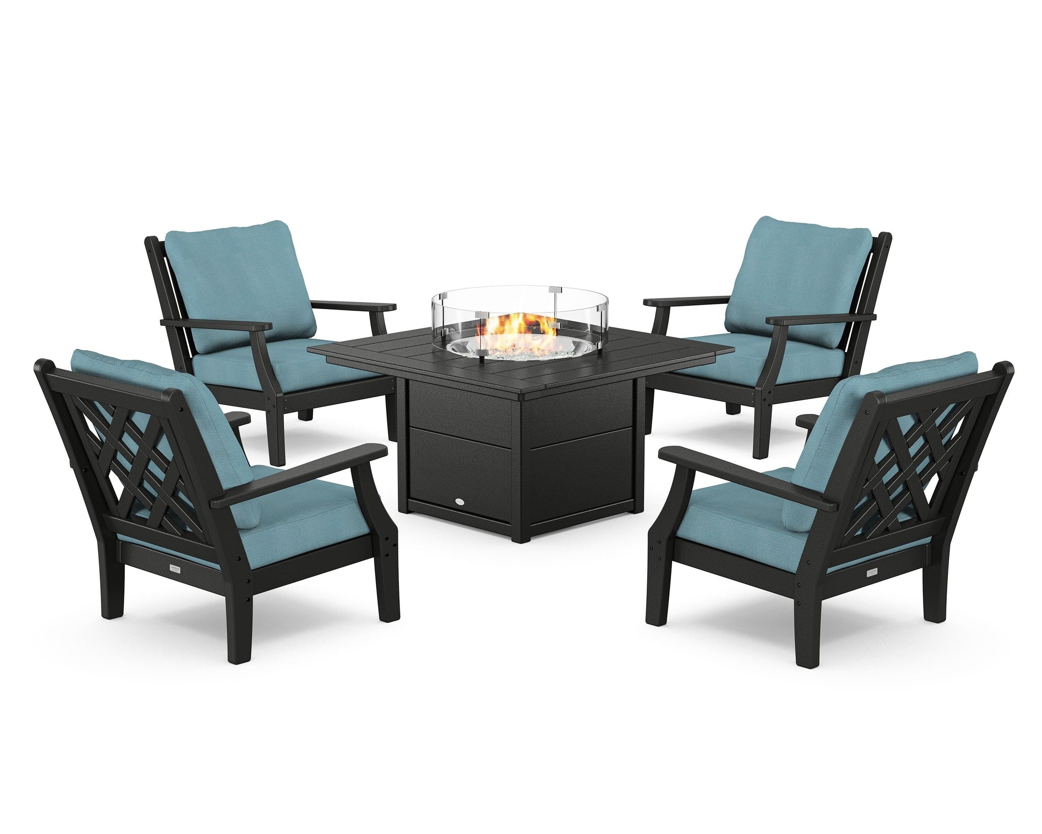Wovendale 5-Piece Deep Seating Set with Fire Pit Table