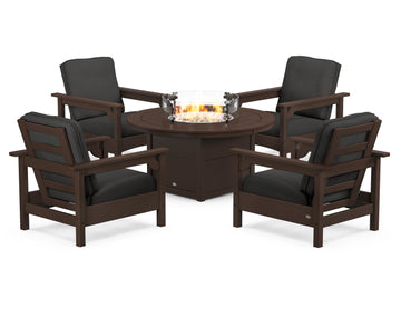Club 5-Piece Conversation Set with Fire Pit Table