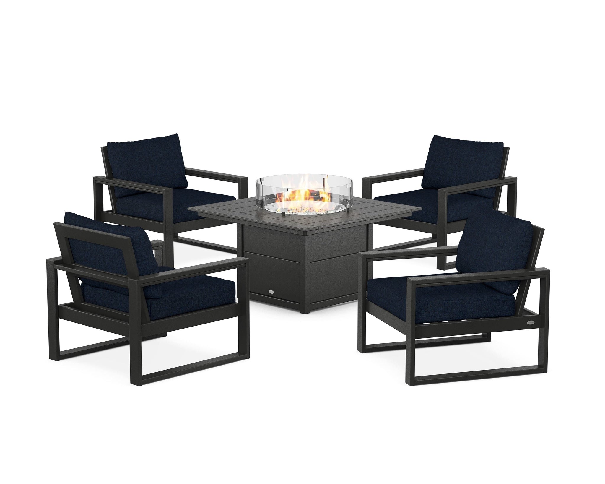 EDGE Sectional 5-Piece Deep Seating Set with Fire Pit Table