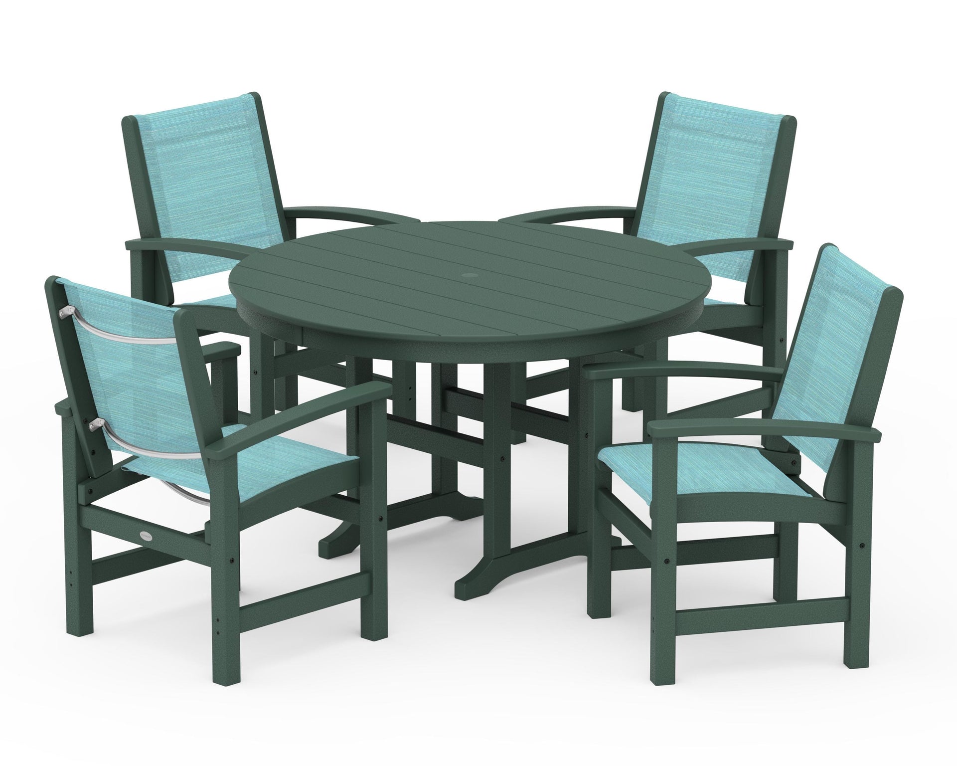 Coastal 5-Piece Round Farmhouse Dining Set