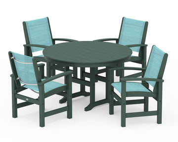 Coastal 5-Piece Round Farmhouse Dining Set