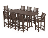 Captain 9-Piece Farmhouse Bar Set with Trestle Legs