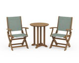 Coastal Folding 3-Piece Round Bistro Dining Set