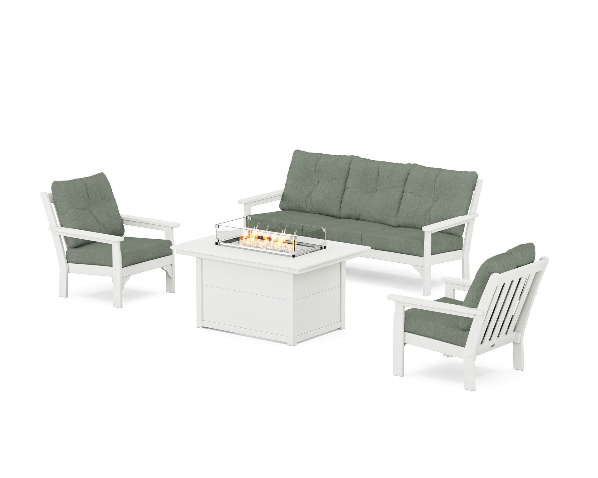 Vineyard Deep Seating Fire Pit Table Set