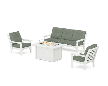 Vineyard Deep Seating Fire Pit Table Set