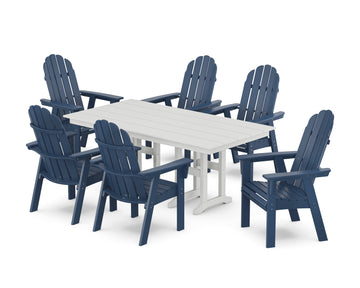 Vineyard Curveback Adirondack Chair 7-Piece Farmhouse Dining Set