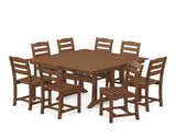 La Casa Café 9-Piece Farmhouse Trestle Dining Set