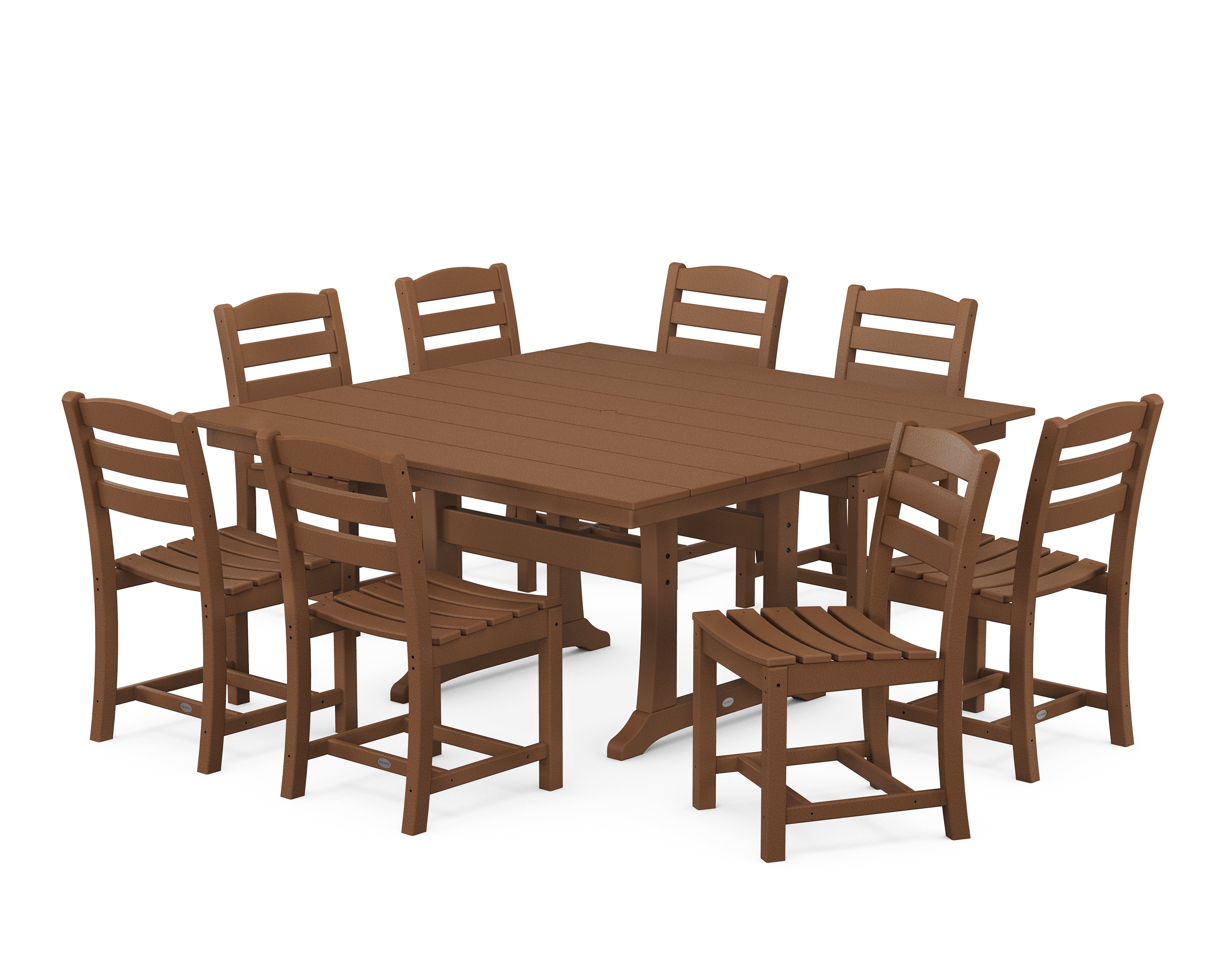 La Casa Café 9-Piece Farmhouse Trestle Dining Set