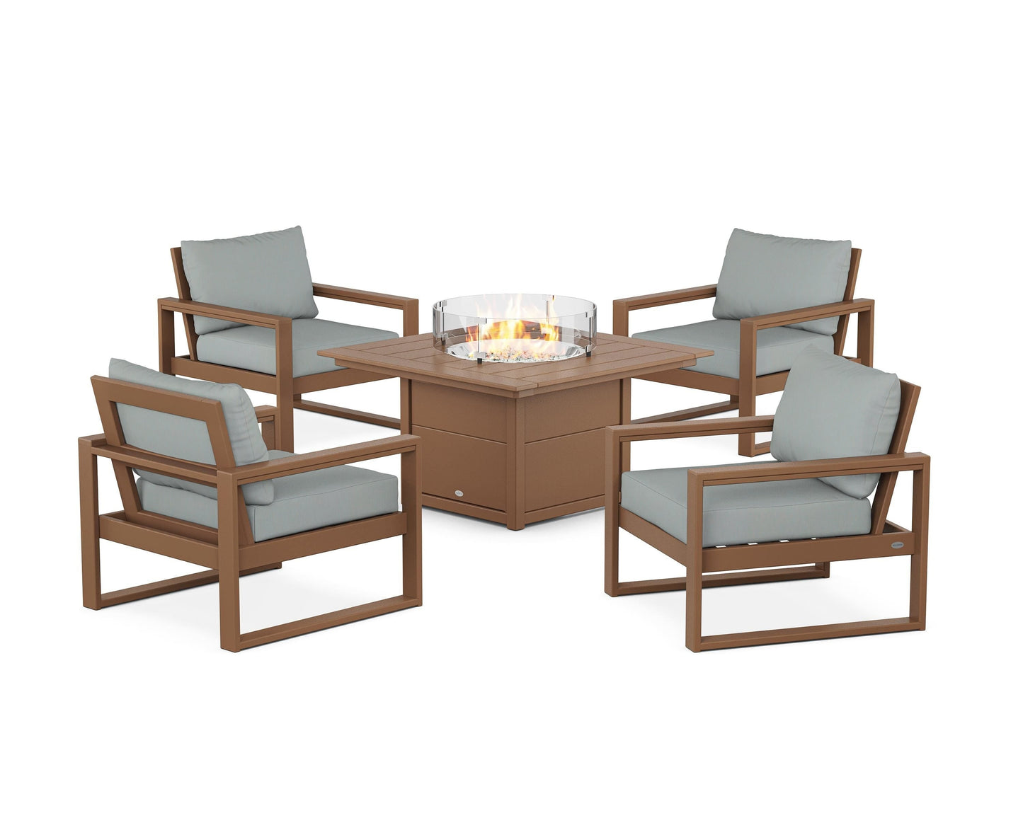 EDGE Sectional 5-Piece Deep Seating Set with Fire Pit Table