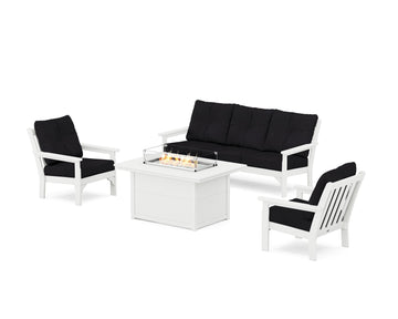 Vineyard Deep Seating Fire Pit Table Set