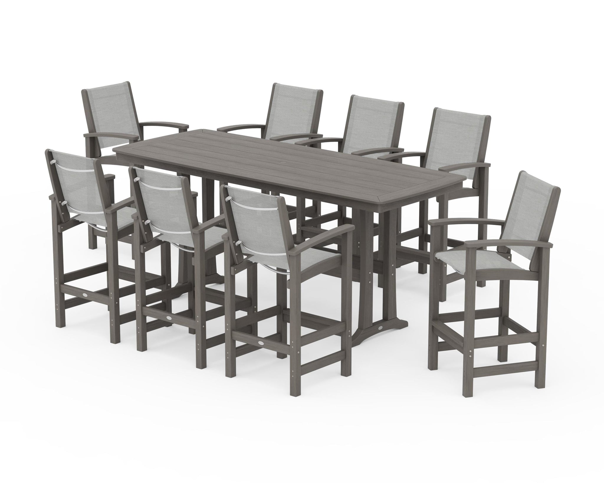 Coastal 9-Piece Bar Set with Trestle Legs