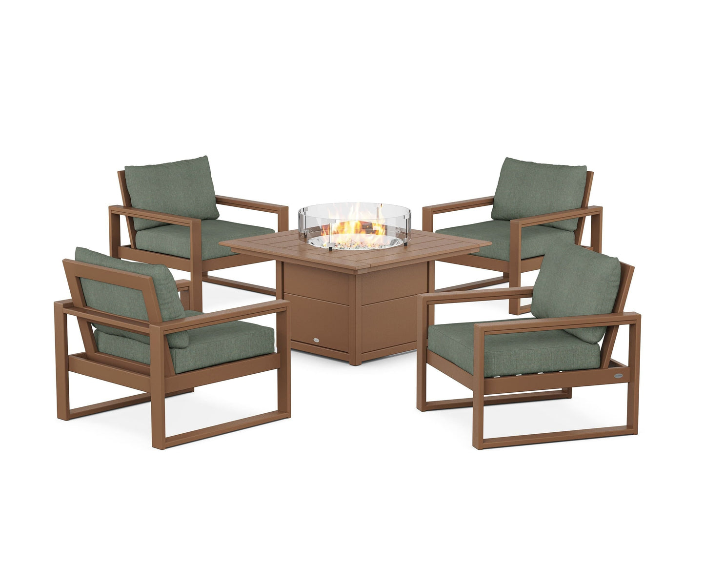 EDGE Sectional 5-Piece Deep Seating Set with Fire Pit Table