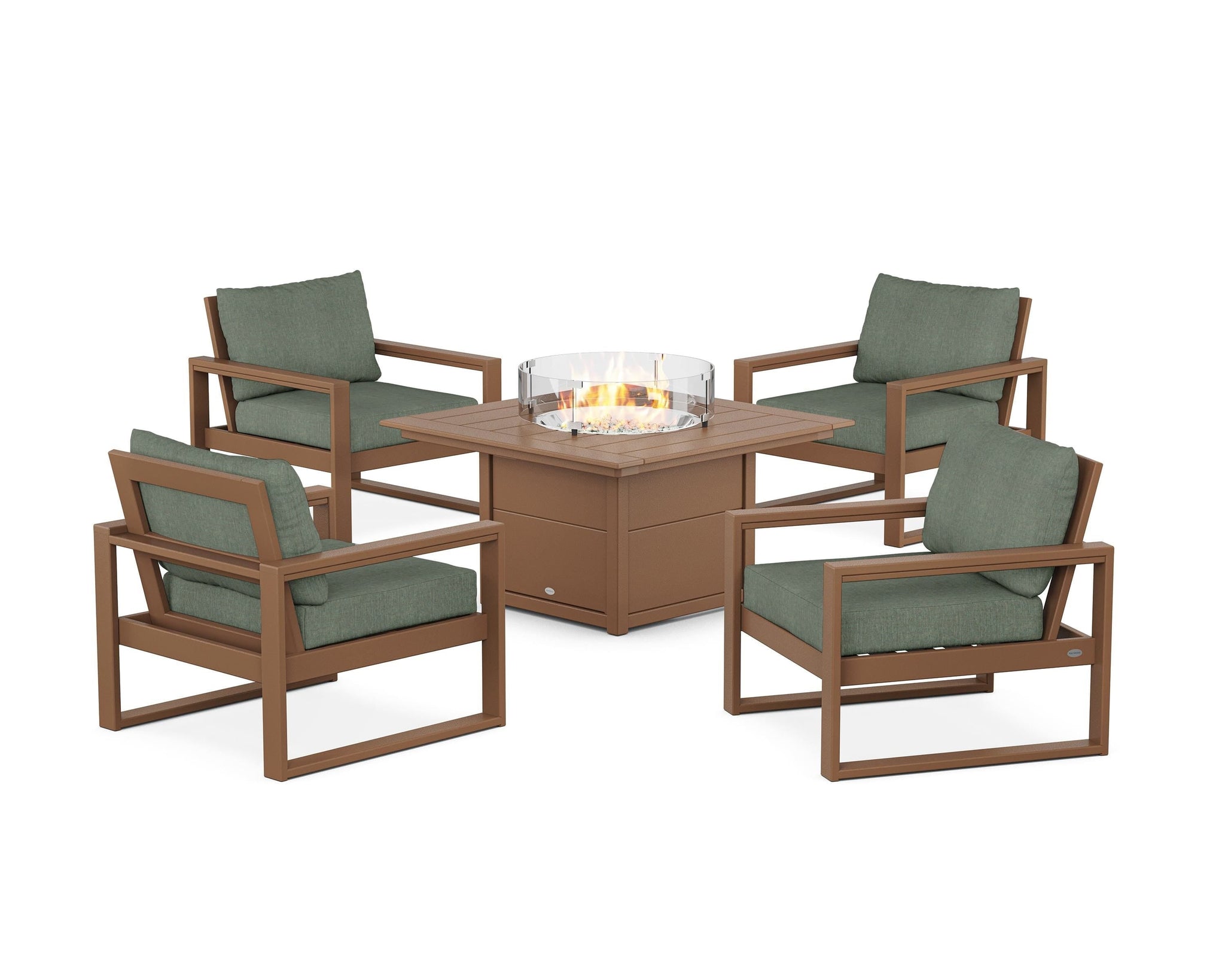 EDGE Sectional 5-Piece Deep Seating Set with Fire Pit Table