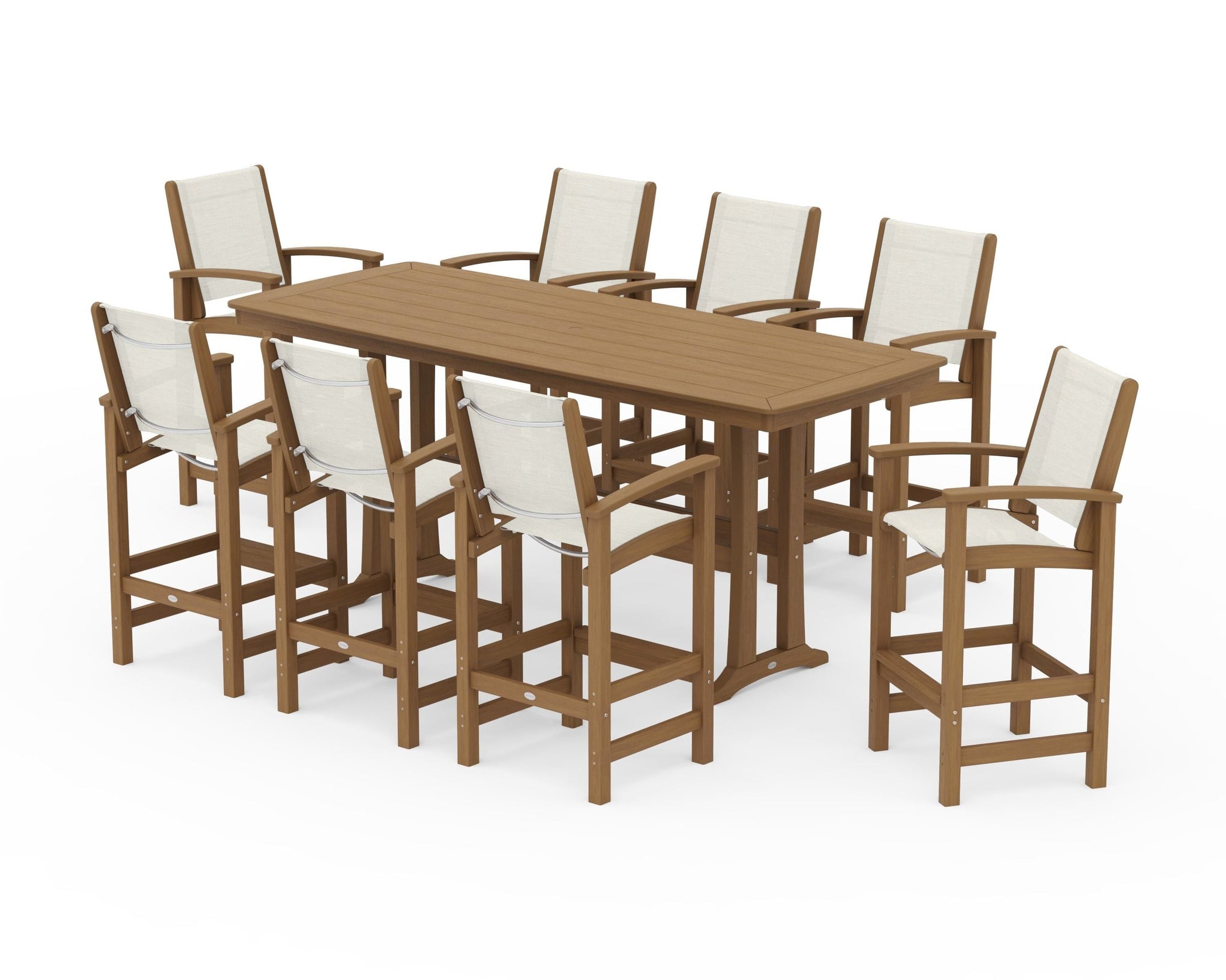 Coastal 9-Piece Bar Set with Trestle Legs