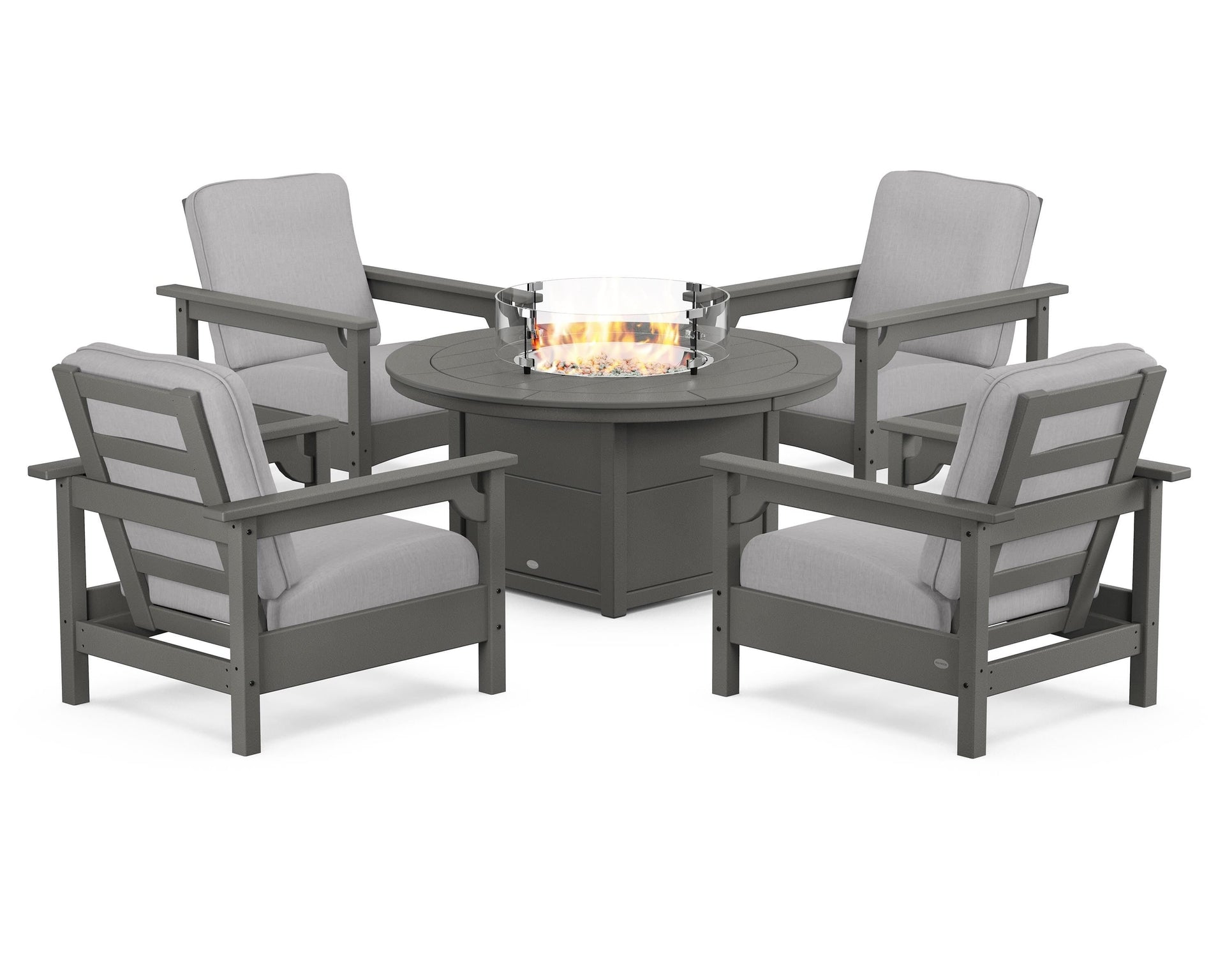 Club 5-Piece Conversation Set with Fire Pit Table
