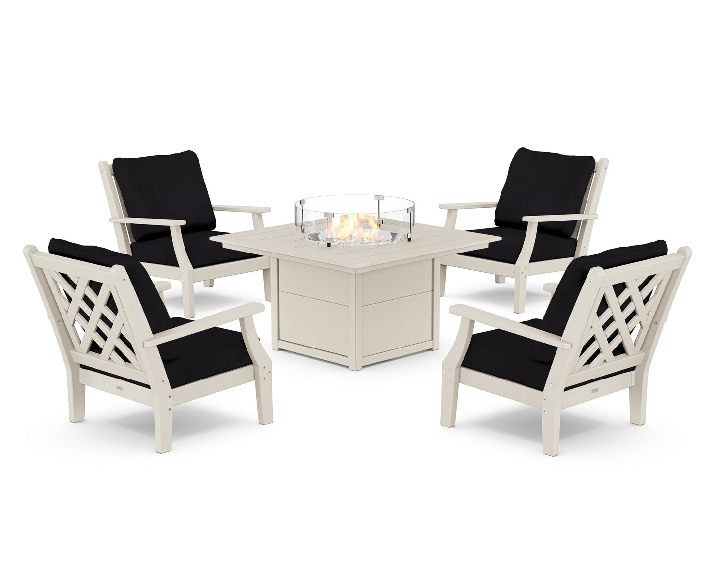 Wovendale 5-Piece Deep Seating Set with Fire Pit Table