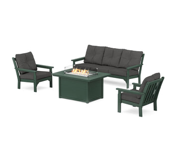 Vineyard Deep Seating Fire Pit Table Set