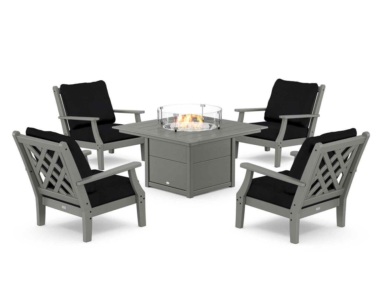 Wovendale 5-Piece Deep Seating Set with Fire Pit Table