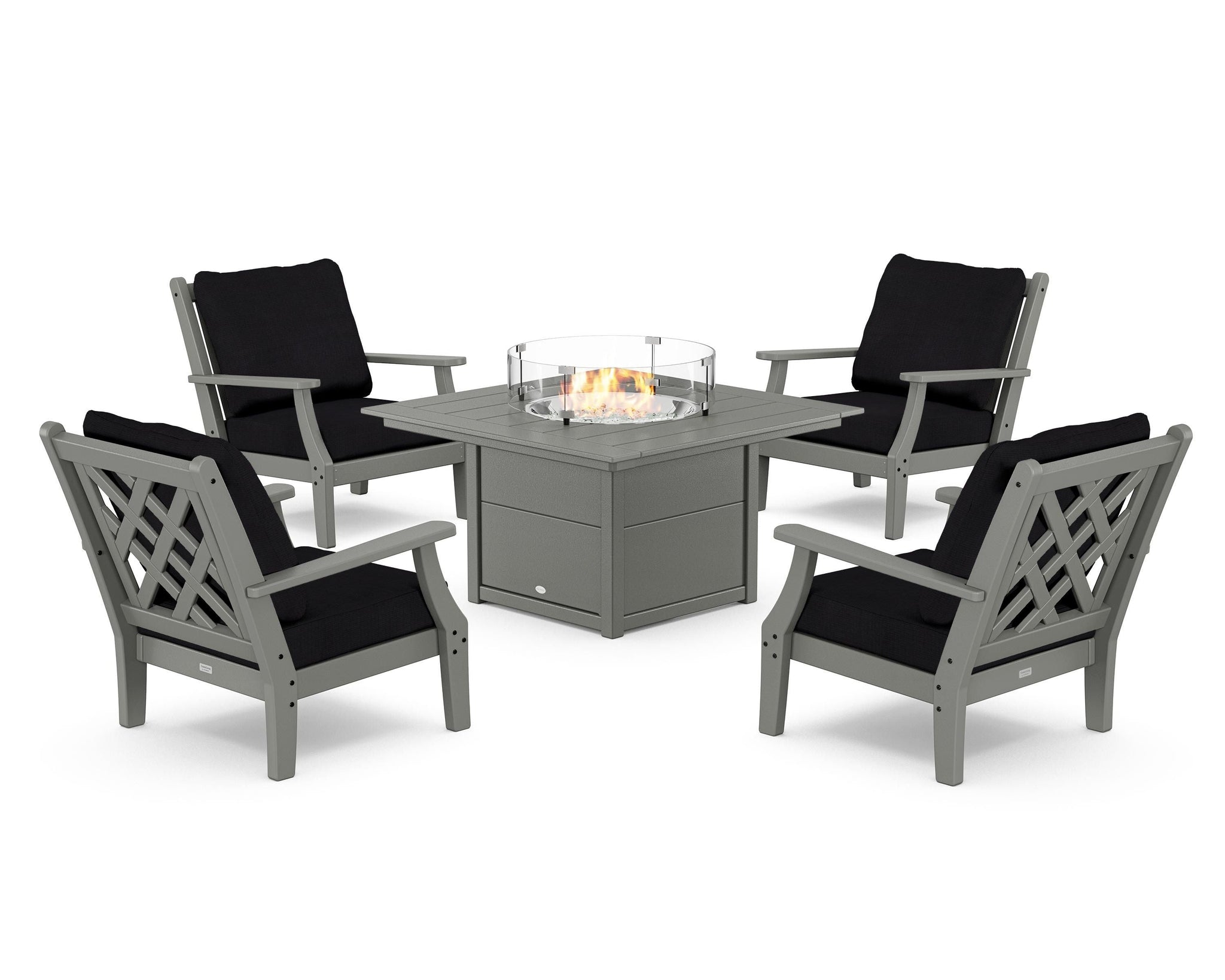 Wovendale 5-Piece Deep Seating Set with Fire Pit Table