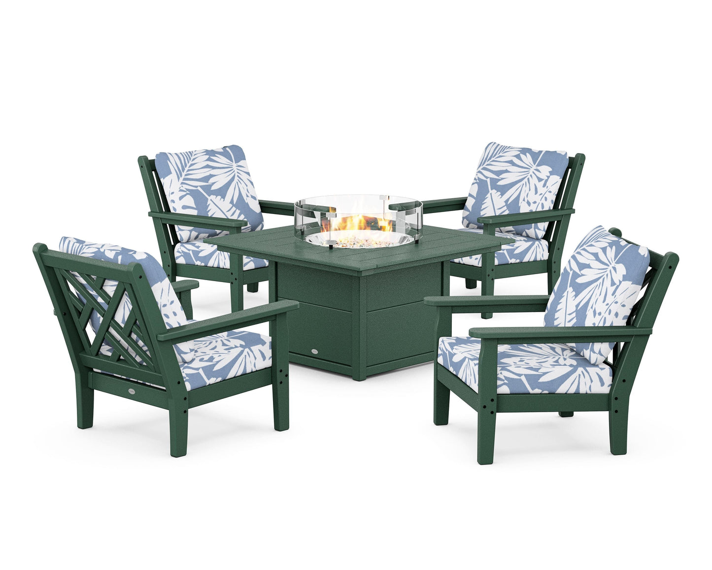 Chippendale 5-Piece Deep Seating Set with Fire Pit Table