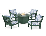 Chippendale 5-Piece Deep Seating Set with Fire Pit Table