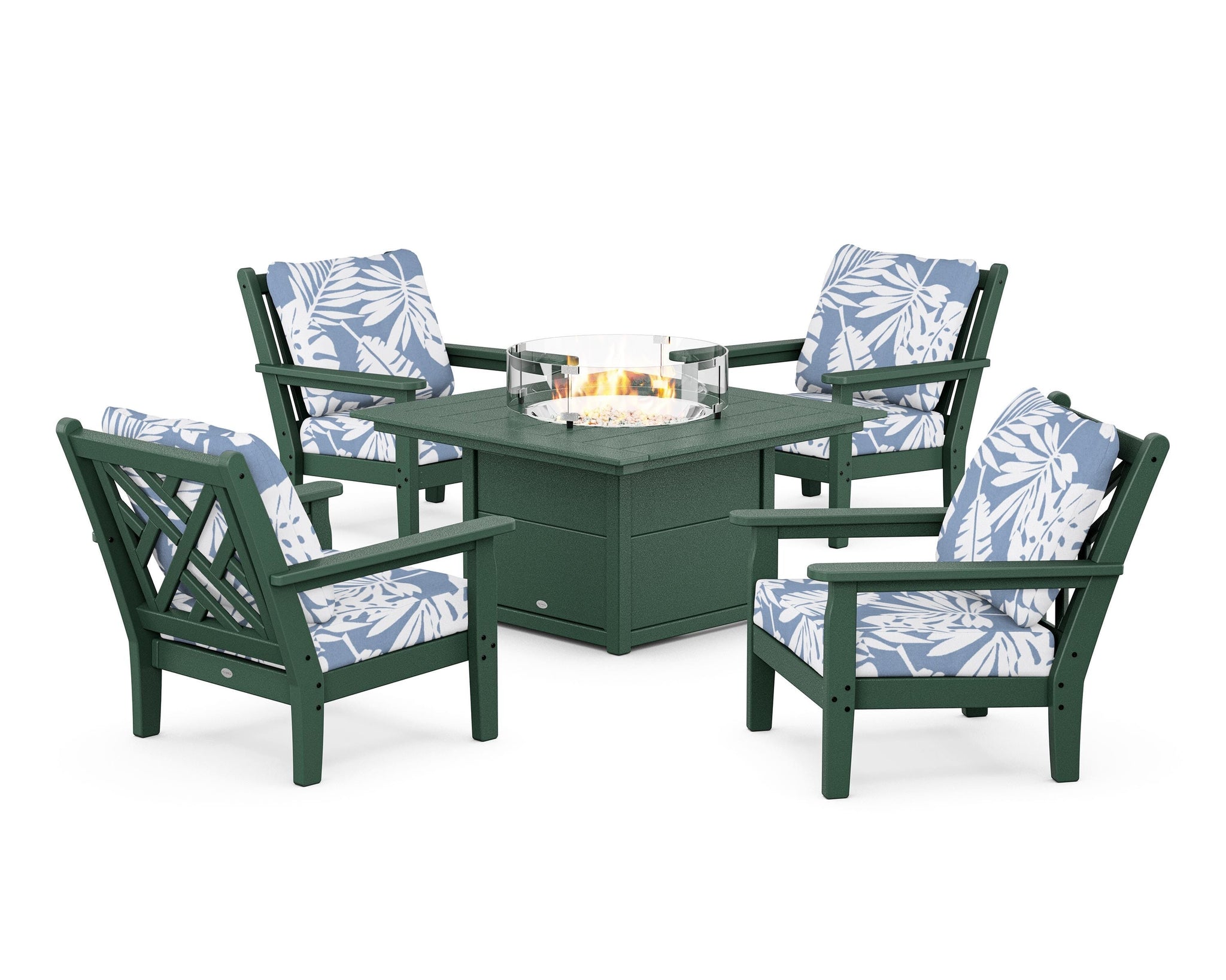 Chippendale 5-Piece Deep Seating Set with Fire Pit Table