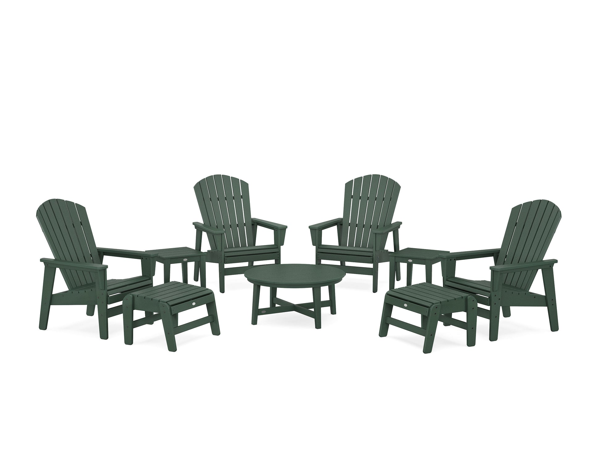 Nautical Grand Upright Adirondack 9-Piece Conversation Set