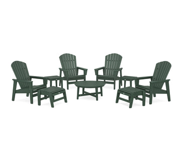 Nautical Grand Upright Adirondack 9-Piece Conversation Set