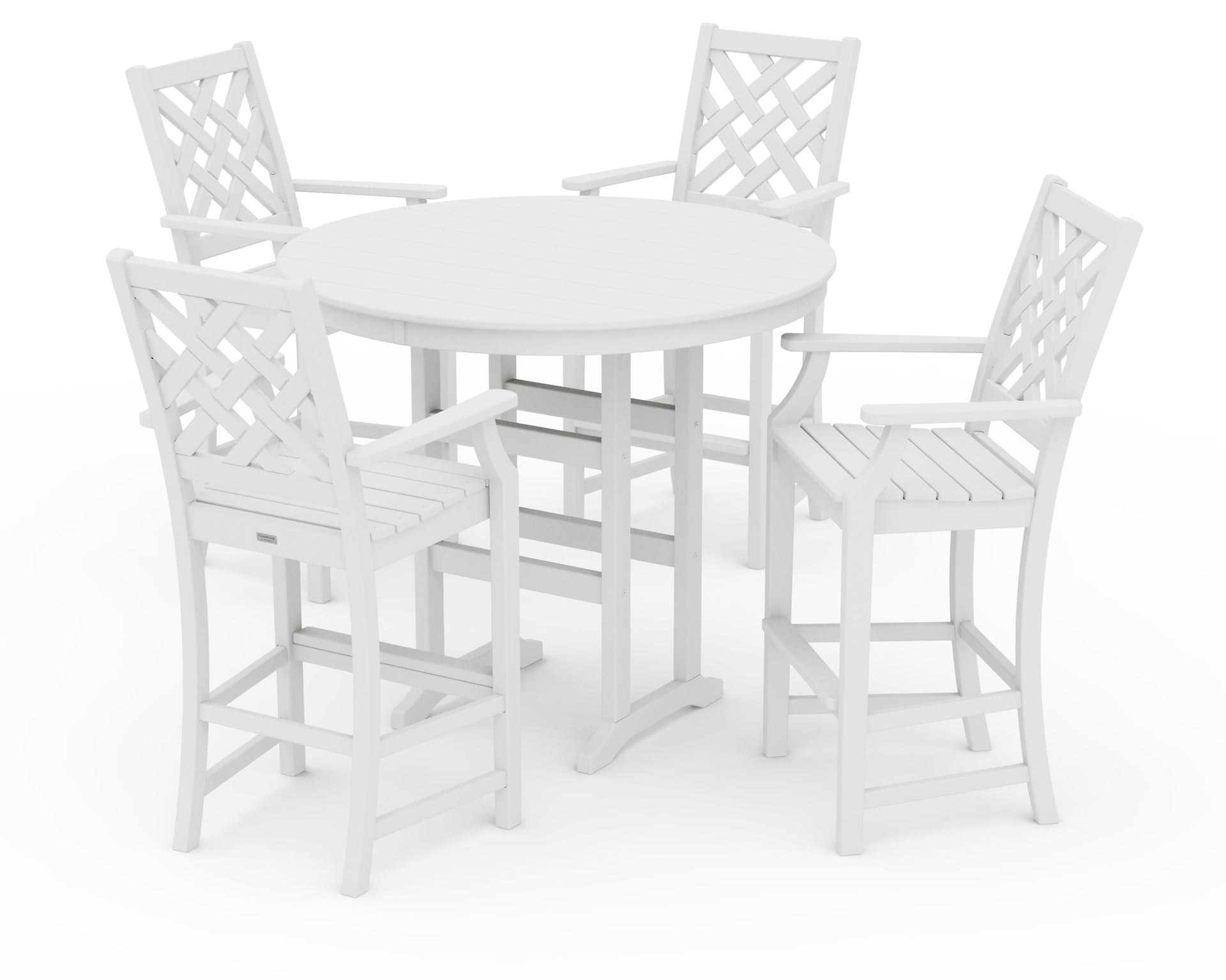 Wovendale 5-Piece Round Farmhouse Bar Set