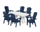 Nautical Curveback Adirondack 7-Piece Dining Set