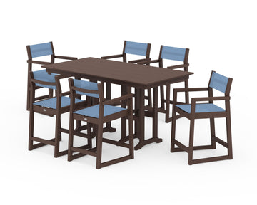 EDGE Sling Arm Chair 7-Piece Farmhouse Counter Set